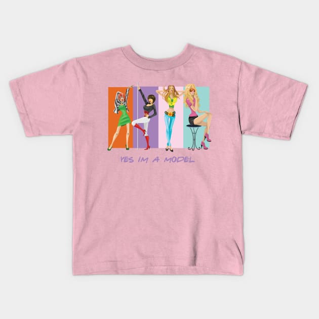 Yes im a Model Kids T-Shirt by Design Knight